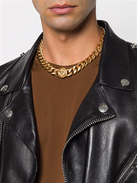 versace men's jewellery|versace medusa necklace men's.